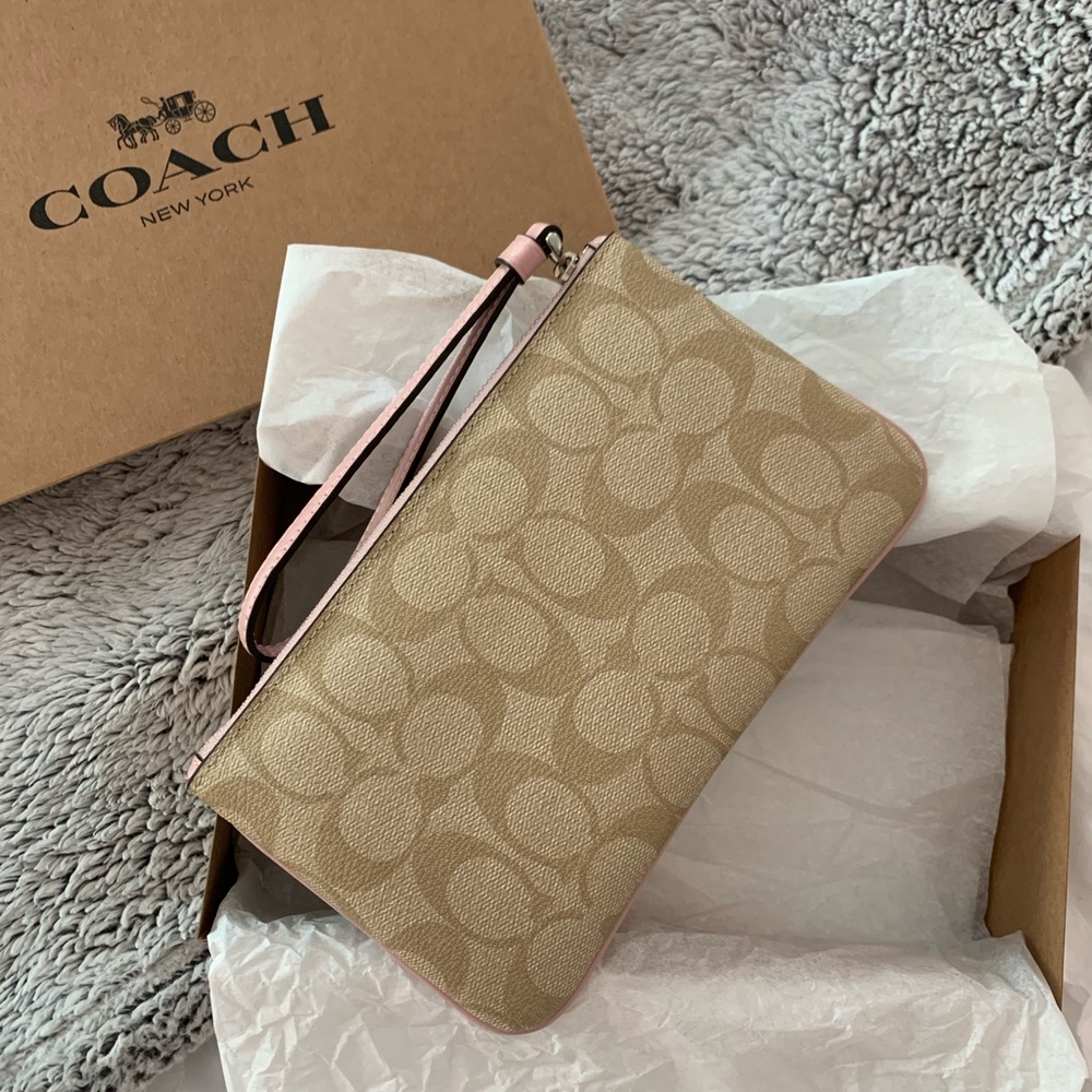 NWT Coach Pouch Wallet, Tan